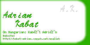 adrian kabat business card